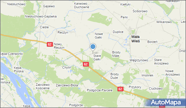 mapa Stare Gałki, Stare Gałki na mapie Targeo